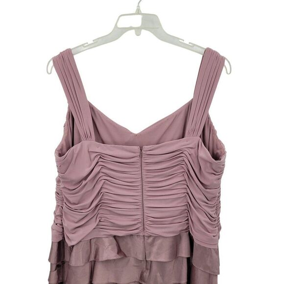Adrianna Papell Plus Sz 22W Mauve Pink Tiered Ruffle Layered Cocktail Dress 2pc - Picture 9 of 13